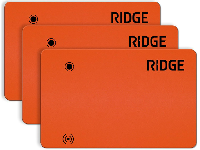 3-Pack Ridge Tracker Card Compatible with Apple Find My, Compatible with Android Slim Tracking Card - Wallet Finder, Item Locator for Luggage Tags,...