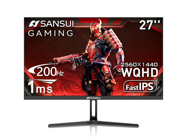 27 Inch WQHD 2560 x 1440 IPS Gaming Monitor, 200Hz 180Hz 1ms Computer Monitor, DP 1.2 x2 HDMI 2.0 x2 VESA Mount, 120% sRGB HDR Eye Care Metal Stand...