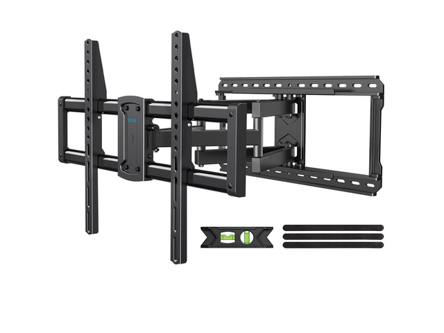 Full Motion Swivel Tilt TV Wall Mount Bracket 75 85 86 inch TVs Pre-Assembled Full Tube Heavy Duty TV Mount 150lbs 24' Stud ±45° Swivel Tool-free...