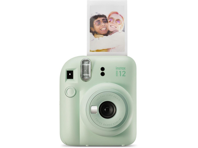 Instax Mini 12 Instant Camera - Mint Green Automatic exposure with selfie mirror and parallax correction for photography, portraits and sharing