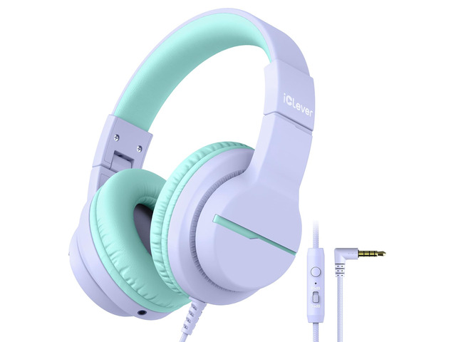 HS19 Kids Headphones for School, Over-Ear for Toddler Boys Girls SafeSound Tech, HD Mic Stereo Sound, Kids Headphones with Cord, FunShare Foldable...