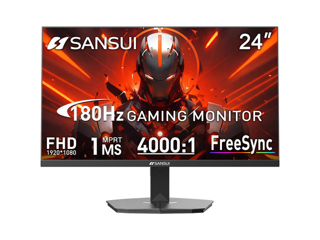24 Inch 180Hz Gaming Computer Monitor, FHD 1080P for Game Office 1ms Response Time, 110% sRGB, FreeSync, HDMI DP Ports, VESA Support, HDMI Cable...