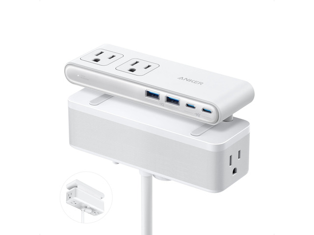 Nano Power Strip, Desk Clamp, 70W Max, 1500J Surge Protector, 2 USB C 6AC 5ft Extension Cord, Outlet Extender Desk Organizer Gaming Accessories...