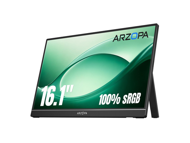 16.1' Portable Monitor, 100% sRGB FHD 1080P Kickstand -Z1C Portable Laptop Monitor High Color Gamut Display IPS Eye Care Screen for High-end Office...