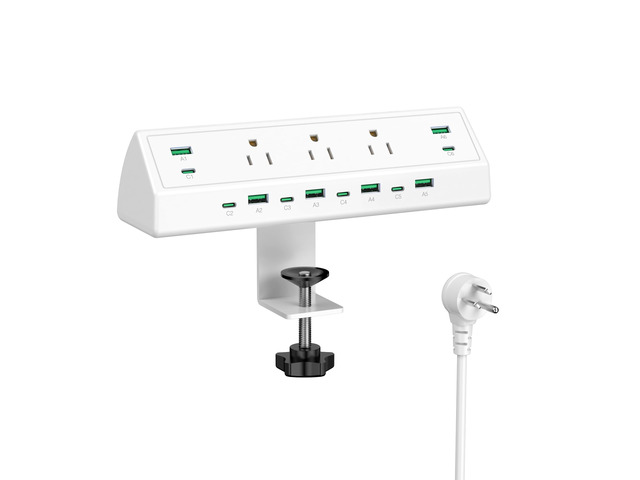 90W Desk Clamp Power Strip,12 USB Ports (6 PD 45W USB-C),Surge Protector,ETL Listed Power Hub Extension Cord,Fast Charging Station for Home Office...