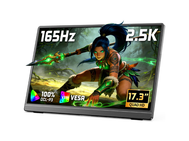 17.3' QHD 165Hz USB-C HDMI Gaming Monitor 17.3' QHD 165Hz IPS, slim metal+stand, USB-C/HDMI, for PC/PS5/Xbox/Switch, gaming