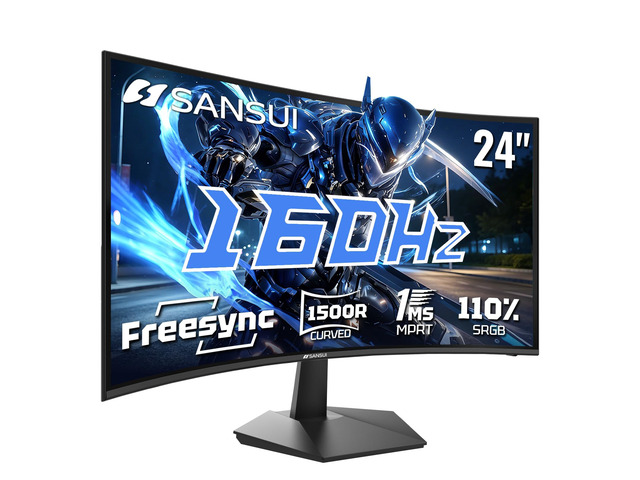 24 Inch Curved 160Hz Gaming Monitor,1500R Curved Gaming Monitor FHD 1080P Computer Monitor,MPRT 1ms Fast VA, Freesync,HDR,3000:1, HDMI2.0,DP1.4,...