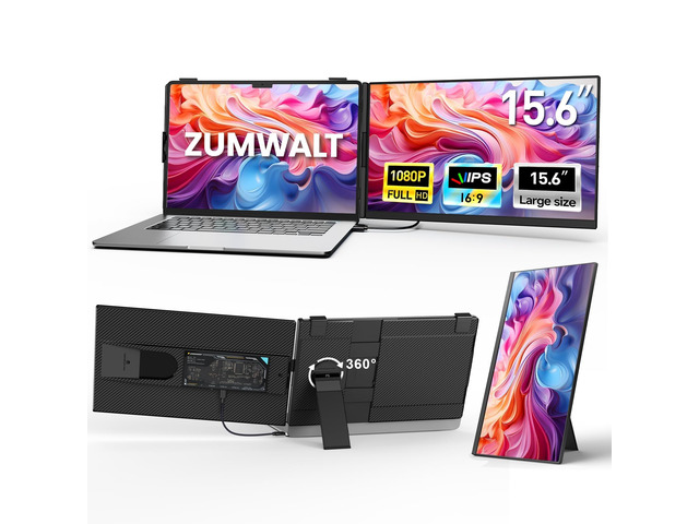 15.6' Laptop Screen Extender, 1080P FHD Detachable Monitor Extender Portable Dual Monitor for 13-17' Laptop, Plug and Play, Compatible with...