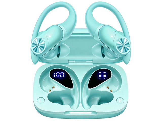 Bluetooth Headphones Wireless Earbuds 80hrs Playtime Wireless Charging Case Digital Display Sport Ear buds with Earhook Deep Bass IPX7 Waterproof...