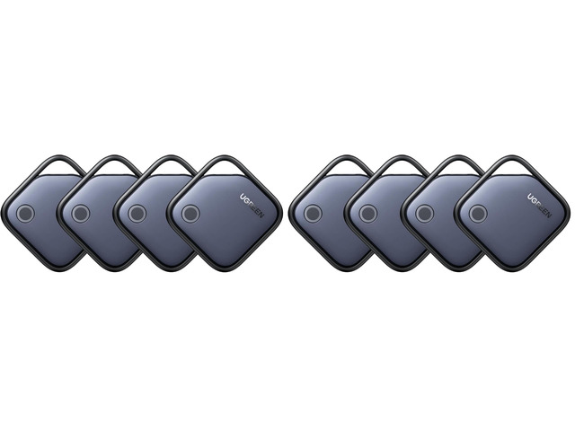 FineTrack Air Tracker Tags (iOS Only) 8 Pack Key Finder Bluetooth Tracker 2-Year Replaceable Battery Compatible with Apple Find My for Keys,...