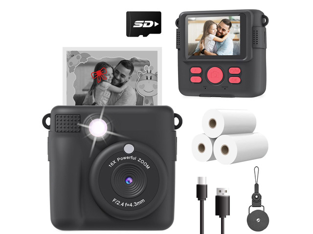 Kids Camera Instant Print, Christmas Birthday Gifts for Kids Age 3-12, Selfie Digital Camera with 1080P Videos,Toddler Portable Travel Cameras Toy...