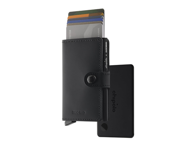 x Secrid Trackable Mini Wallet, Leather Slim Wallet (Black) With Rechargeable Bluetooth Tracker CARD, Works with Apple Find My or Google's Find Hub...