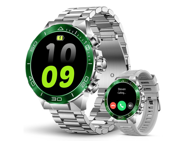 Military Rugged Smart Watch for Men 1.43' AMOLED Bluetooth Calling Bluetooth Call Answer/Make, Blood Oxygen Heart Rate Sleep Monitor, 7-30 Day...