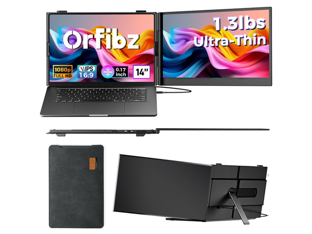 14' Laptop Screen Extender, Ultra Lightweight & Portable Monitor 1080P FHD IPS Display, For 13-17.3 Laptops, Plug and Play, Travel Monitor...