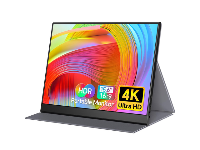 15.6 inch Portable Monitor 4K UHD 100%sRGB Travel Display HDMI/USB-C Compatible with Laptops, Desktops, Phones, PS, Mac, Xbox, Switch, and Other...