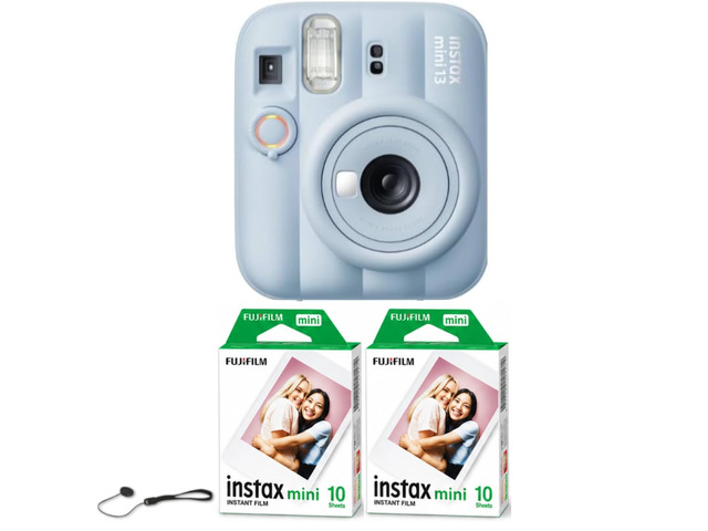 instax mini 13 Instant Film Camera (Frost Blue + 20 Sheets of Extra Film)