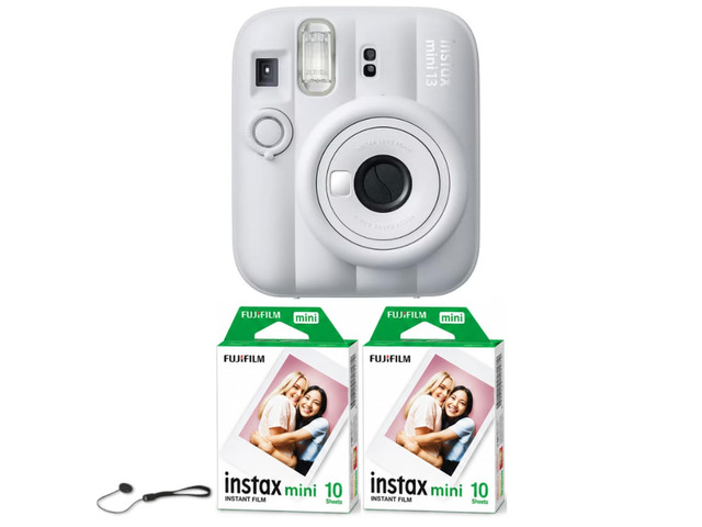 instax mini 13 Instant Film Camera (Clay White + 20 Sheets of Extra Film)