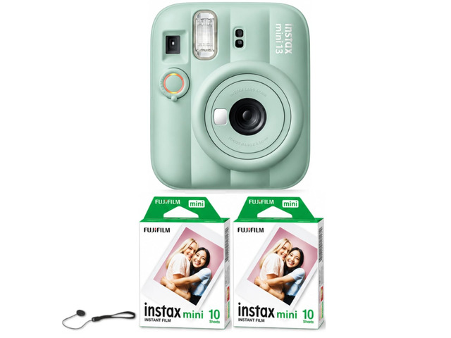 instax mini 13 Instant Film Camera (Lagoon Green + 20 Sheets of Extra Film)