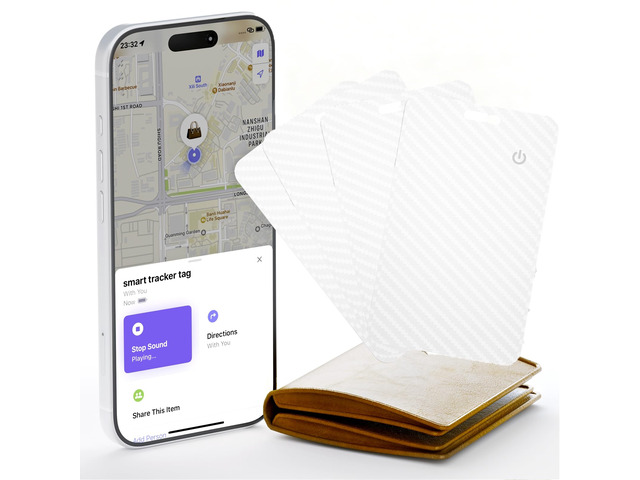 [Apple MFi Certified] 4 Pack Wallet Tracker Card for Apple Find My (iOS Only), Rechargeable Bluetooth Ultra-Thin GPS Tracker Card, IP68 Waterproof...