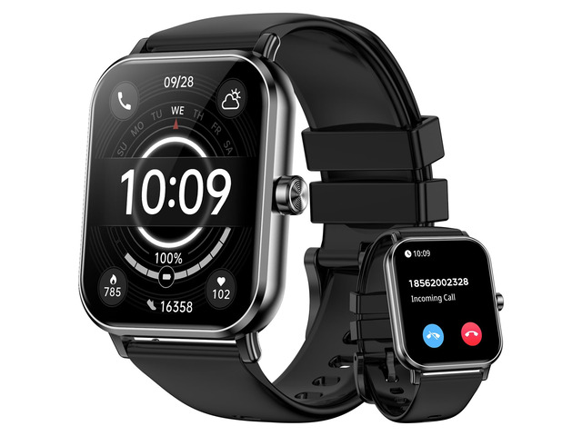 Smart Watch, 1.85' HD Fitness Tracker with Bluetooth Calls, 5 ATM Waterproof, 24/7 Heart Rate/Sleep Monitor, Pedometer, Calories, 130+ Sport Modes,...