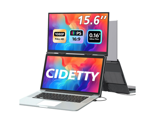 Laptop Screen Extender Monitor Portable, 15.6 FHD 1080P Eye Care & Neck-Friendly Travel Monitor for Laptop Vertical Screen Extender Plug & Play for...
