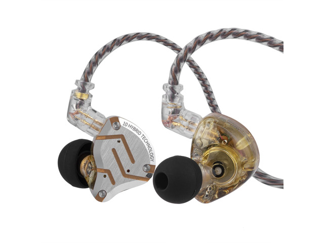 KZ ZS10 Pro, 4BA+1DD 5 Driver in Ear Monitor, HiFi Wired Earbuds, Gaming Earbuds, Hybrid IEM Earphones with Stainless Steel Faceplate, Detachable...