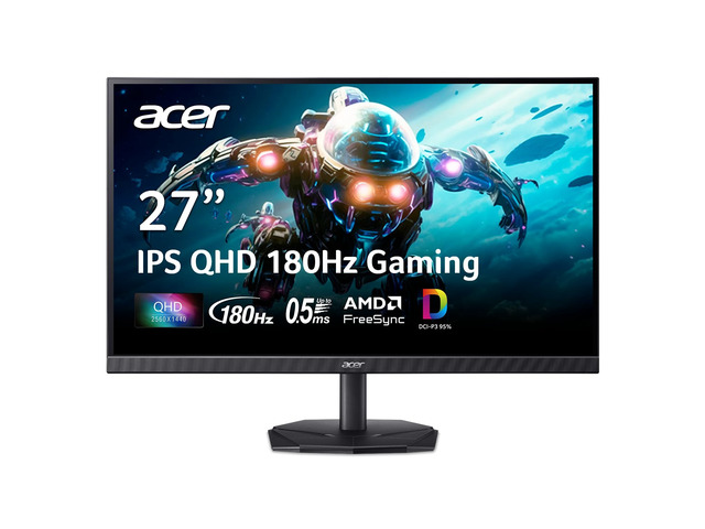 Nitro 27in QHD 2560x1440 IPS 180Hz Gaming Monitor KG271U N3bmiipx 0.5ms, AMD FreeSync, DCI-P3 95%, 2xHDMI, DisplayPort, Speaker, VESA Mountable,...