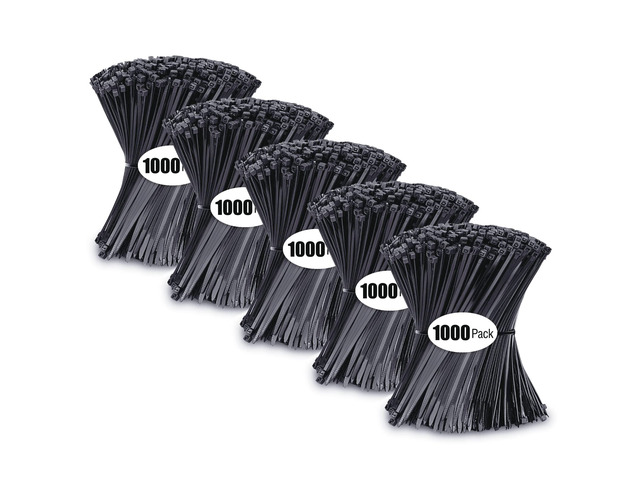 Zip Ties 4 inch, Small Zip Ties with 18 lb Tensile Strength, Black, 5000 Pack, by Supply