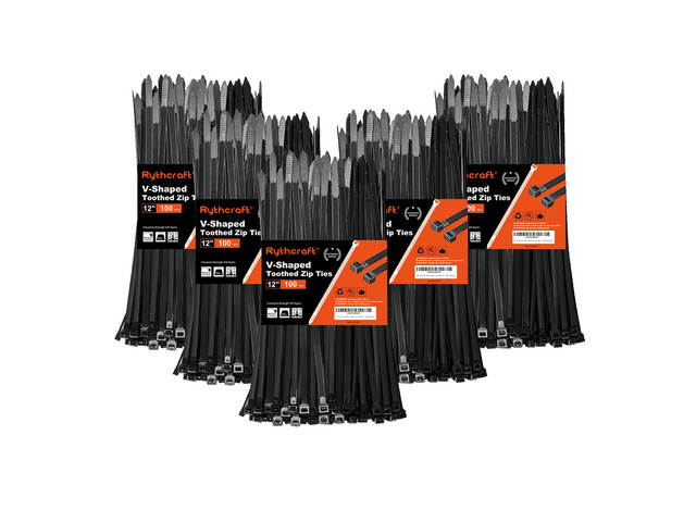 Zip Ties Heavy Duty 12 inchV-Shaped Toothed Double Sided With 200 LBS Tensile Strength Cable Ties Extra Large Wire Ties Adjustable Nylon Tie Wraps...