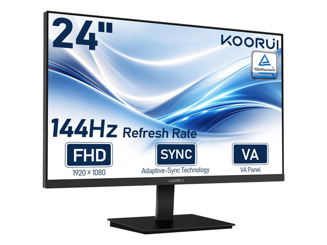 24 inch Computer Monitor, 144Hz FHD VA for Study, Work & Play Adaptive Sync, 4000:1 Contrast Ratio, 125% sRGB, TÜV Eye Care, HDMI/VGA, VESA & Tilt...