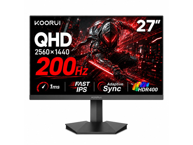 27 Inch 1440p Gaming Monitor, 200Hz Fast IPS, 1ms, HDR400 G2721P Adaptive Sync, 95% DCI-P3, HDMI2.0/DP1.4, VESA Mount for PC, Console, Streaming...
