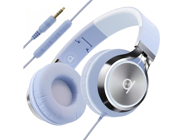 Wired Headphones for Kids & Adults - Built-in Mic & Volume Control, Kids Headphones for School & Travel, Girls Head Phones for Computer, iPad,...