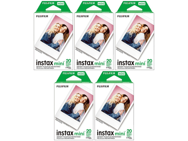 instax mini Instant Daylight Film Pack, 20 Exposures, 5-Pack