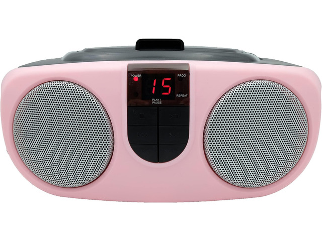 PROSCAN SRCD243 Portable CD Player with AM/FM Radio, Boombox (Pink) (Pack of 6)