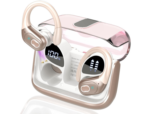 Wireless Earbuds 75H Bluetooth 5.4 Sport Headphones with Earhooks IPX7 Waterproof In-ear Buds Feature ENC Noise Cancelling Mic. Stereo Sound Device...
