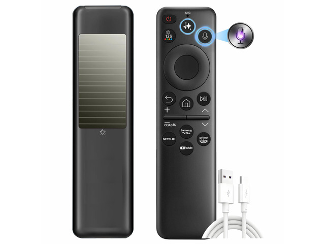 Replacement Solarcell Remote for Samsung Smart TV Remote w/AI YouTube Rechargeable, Solar Powered, Self-Charging, Voice Control, Bluetooth,...