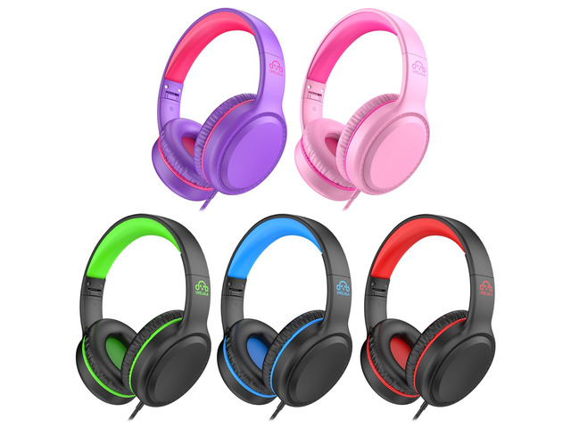 U2 5Pcs Wired Headphones for Kids for School Boys Girls w/ 3.5mm Foldable Lightweight Corded Head Phones On-Ear Compatible with Chromebooks Laptop...