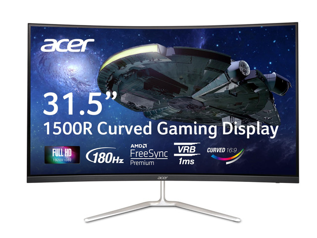 Nitro 31.5in FHD 1920x1080 Curved 180Hz Gaming Monitor EDA320Q Pbiipx 1ms, AMD FreeSync Premium, 2xHDMI, DisplayPort, 1500R Curve, VESA Mountable,...
