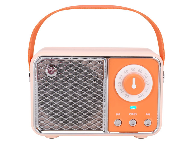 Orange Retro Bluetooth Speaker,Vintage Decor,Small Wireless Gift