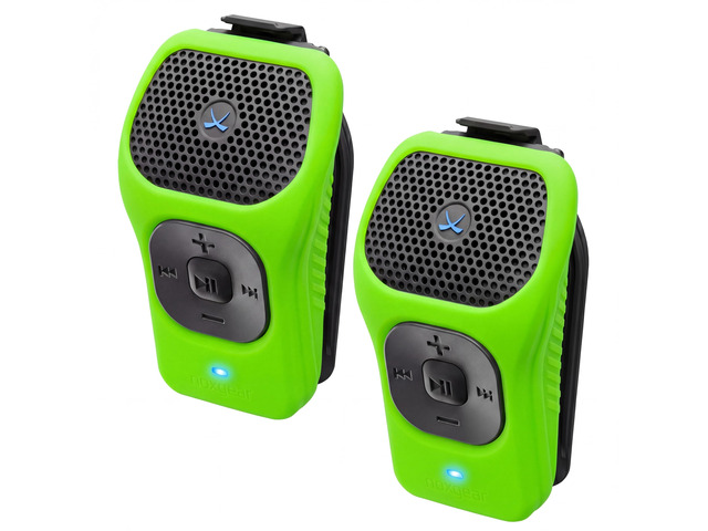 39g Wearable Bluetooth Speaker, Mini Clip-On, 2 Pack, Green Small Magnetic Clip-On Bluetooth Speaker, IPX7 Waterproof, 15 Hour Battery, Open-Ear...