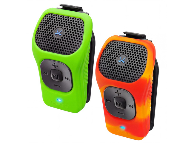 39g Wearable Bluetooth Speaker, Mini Clip-On, 2 Pack, Fire/Green Small Magnetic Clip-On Bluetooth Speaker, IPX7 Waterproof, 15 Hour Battery,...