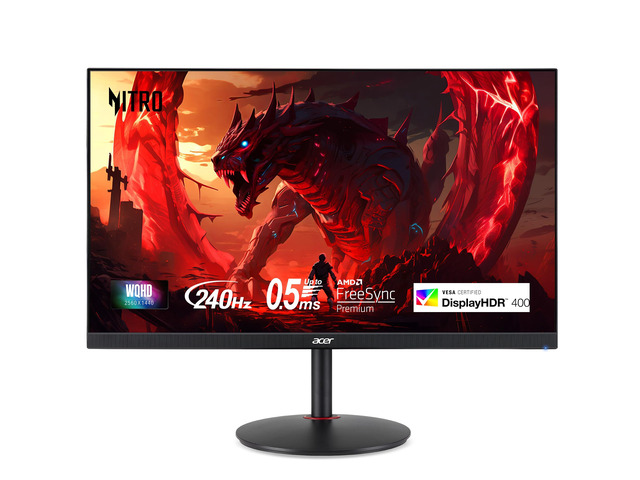 MONITOR Nitro 27in QHD 2560x1440 IPS 240Hz Gaming XV272U W2bmiiprx 0.5ms, AMD FreeSync Premium, sRGB 99%, 2xHDMI, DisplayPort, VESA HDR400, Ergo...