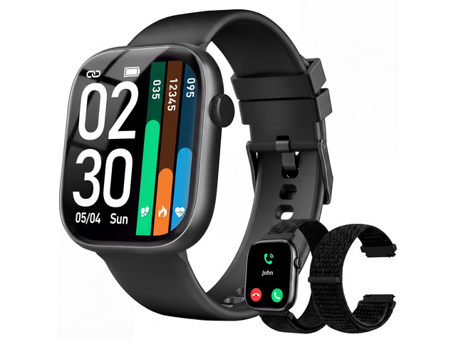 Smart Watch for Women Men, Answer/Make Call, 1.83'HD Touchscreen, 2 Bands IP67 Waterproof Fitness Tracker, Heart Rate/Sleep Monitor, DIY Dial,...