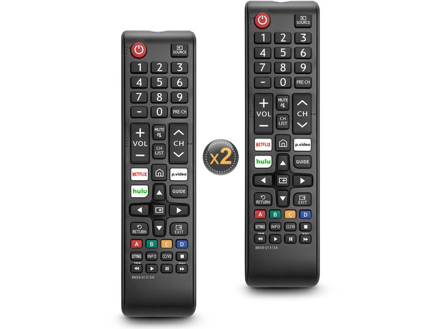 Pack of 2 Universal for Samsung Smart TV Remote Control Replacement for Samsung TV remote, IR wireless, no pairing, 28ft range, NFLX/Hulu shortcut,...