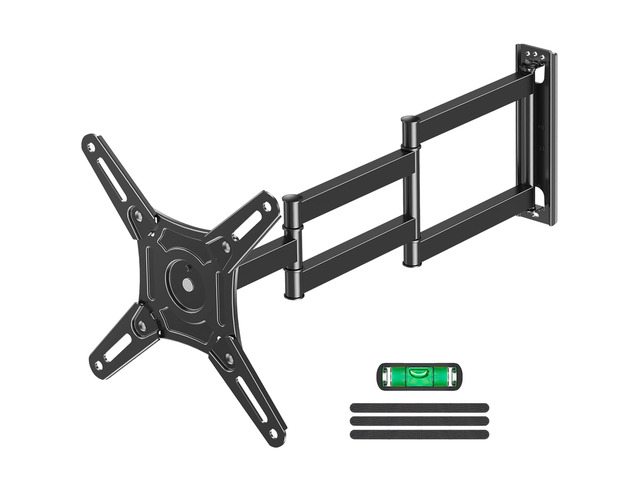 29.5in Long Arm TV Mount for 14-42' TVs Monitors, Max VESA 200x200 Fullmotion tv wall mount, swivel ±90°, tilt +5°/-10° antiglare, 44lbs sturdy tv...