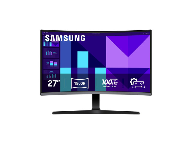 27-inch S3 (S39GD) FHD 100Hz Curved Monitor Game Mode, Eye Saver Mode, Multiple Connectivity with HDMI Port, Built-In Speakers, LS27D396GANXZA, 2025
