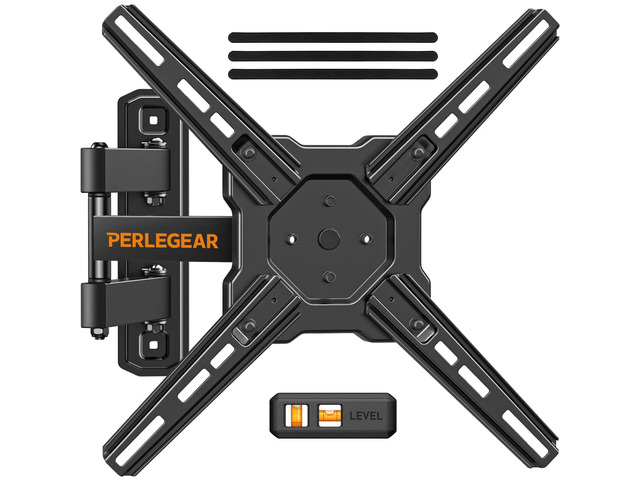 Full Motion TV Wall Mount for 2650 inch TVs up to 55 lbs Rotation, Extension, swivel, tilt, level, heavy-duty steel, single-stud design, perfect...