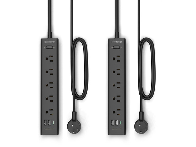 Surge Protector Power Strip 15 ft Cord-5 Outlets 3 USB Ports 1 USB C Port,Power Strip Long Cord(1250W/10A),700J,Power Strips with Surge...