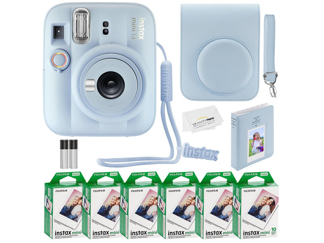 Instax Mini 13 Instant Camera 60 Films & Accessories (Frost Blue) Accessories Included, 60 Photo Prints, Photo Album