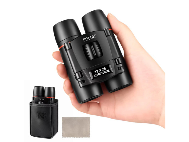 12X25 Small Binoculars with Clear Vision, Pocket Compact Lightweight, Portable, Design for Adults Theater Concert Opera Travel Bird Watching Hiking...